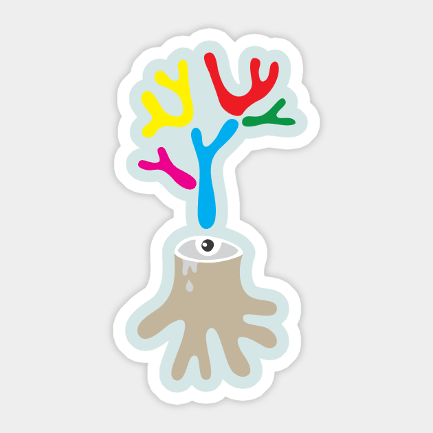 Tree and eyes Sticker by martinussumbaji